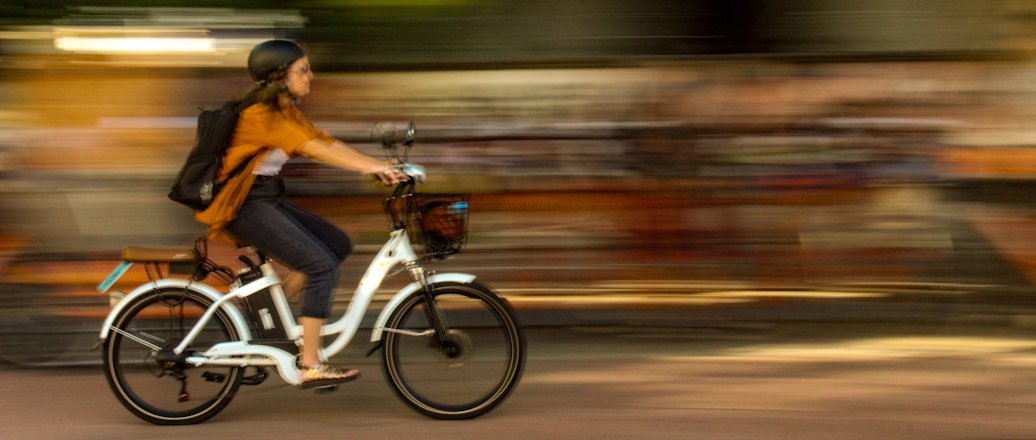 a person riding a bicycle