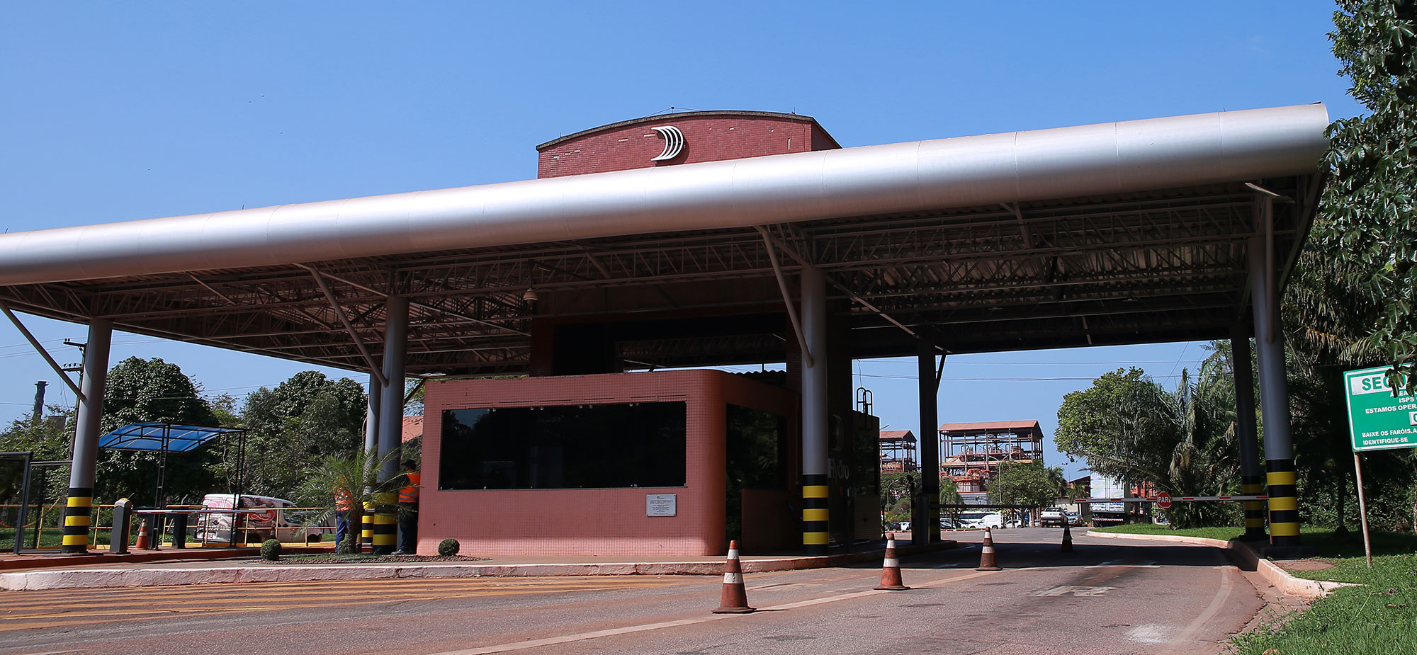 Entrance to Alunorte alumina refinery in Brazil.