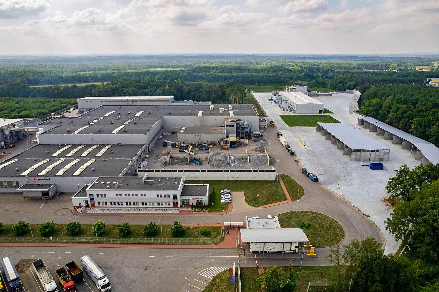 a large parking manufacturing site
