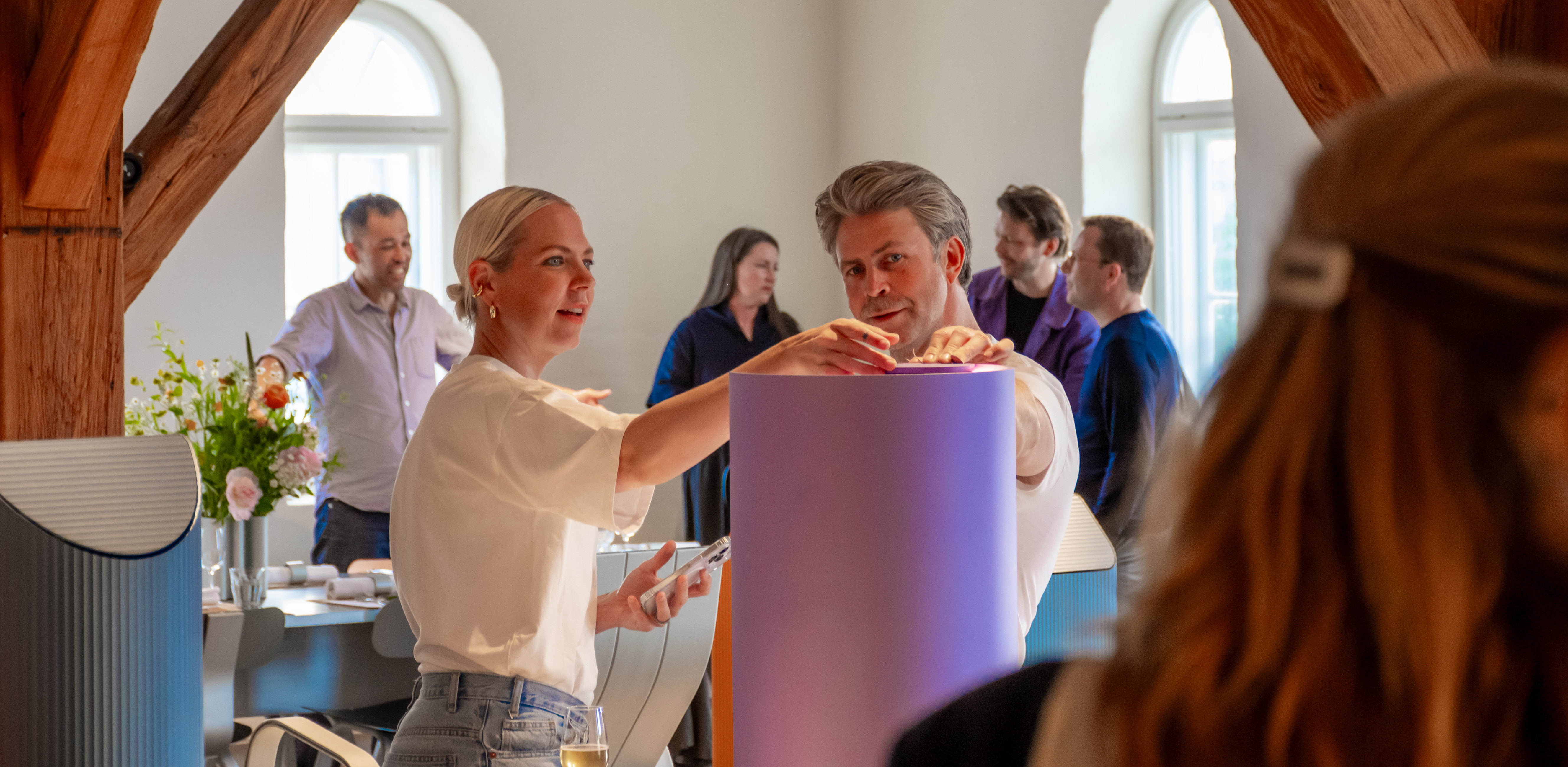 a person holding a box