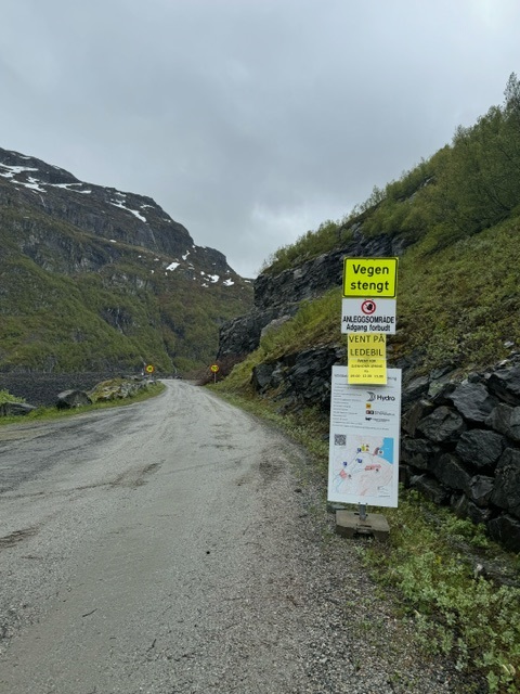 a road with signs on it