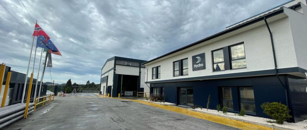 a building with a flag in front