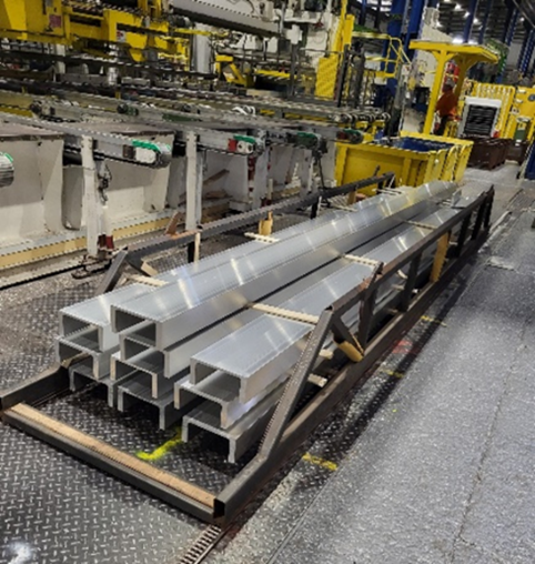 a metal pipes in a factory