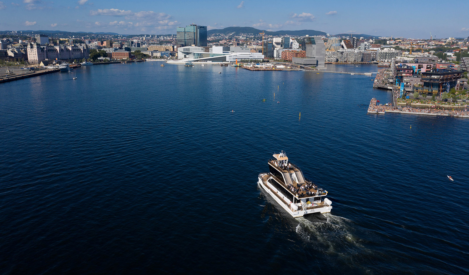 One of Brim's wessels sailing into the Oslo harbour 